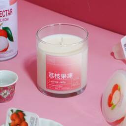 Lychee Coconut Jelly Candle - Asian Inspired Scented Soy Wax Bubble Tea Gift- Boba - thumbnail 2
