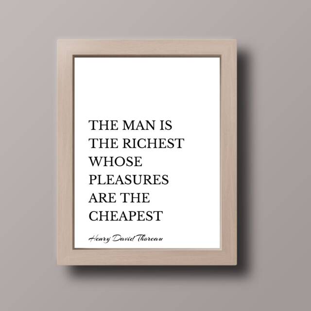 Henry David Thoreau The Man Is The Richest Quote Poster, Simplistic Wall Art, Inspirational Quote, Digital Download - image 1
