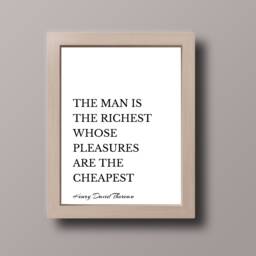 Henry David Thoreau The Man Is The Richest Quote Poster, Simplistic Wall Art, Inspirational Quote, Digital Download - thumbnail 1