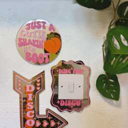 Retro Disco Arrow Mirror - Pink & Orange - thumbnail 4