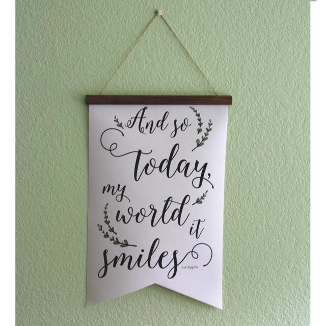 Nursery Decor - & So Today, My World It Smiles, Wedding Sign, Canvas Nursery Art, Quote, Print, Wall Art - image 1