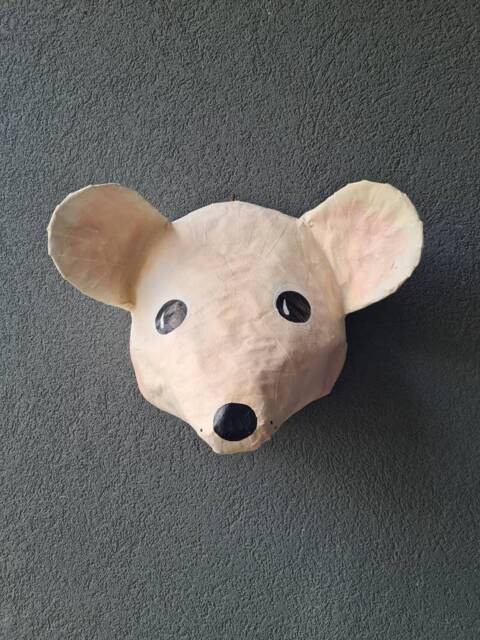 Paper Mache Mouse Head, Gil. Sweet & Quirky Creature, Cute Wall Decor - image 1