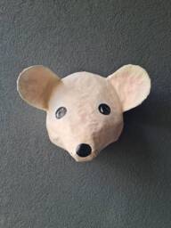 Paper Mache Mouse Head, Gil. Sweet & Quirky Creature, Cute Wall Decor - thumbnail 1