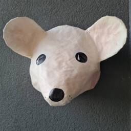 Paper Mache Mouse Head, Gil. Sweet & Quirky Creature, Cute Wall Decor - thumbnail 2