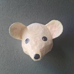 Paper Mache Mouse Head, Gil. Sweet & Quirky Creature, Cute Wall Decor - thumbnail 3
