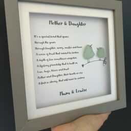 Mum & Daughter Gift, Seaglass Wall Decor, Gift For Her, Mothers Day From Daughter, Poem Print, Sentimental Keepsake - thumbnail 2