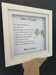 Mum & Daughter Gift, Seaglass Wall Decor, Gift For Her, Mothers Day From Daughter, Poem Print, Sentimental Keepsake - thumbnail 1