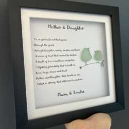Mum & Daughter Gift, Seaglass Wall Decor, Gift For Her, Mothers Day From Daughter, Poem Print, Sentimental Keepsake - thumbnail 3