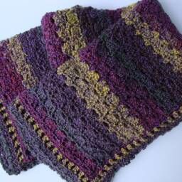 Hand Crocheted Lap Blanket Aubergine Acrylic Throw, Grandpa Or Grandma Gift - thumbnail 2
