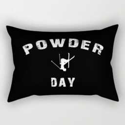 Ski Pillow Or Cover, Powder Day, Home Decor, Black, Decor, Throw Winter, Interior Design, Skiing Gift, Free - thumbnail 2
