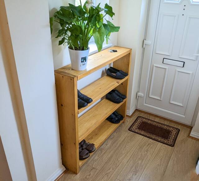 Industrial Shoe Rack With Entryway Bench - Tiered Wood Organizer Boot Storage Solution Rustic Hallway Shelves - image 1
