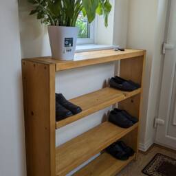 Industrial Shoe Rack With Entryway Bench - Tiered Wood Organizer Boot Storage Solution Rustic Hallway Shelves - thumbnail 3