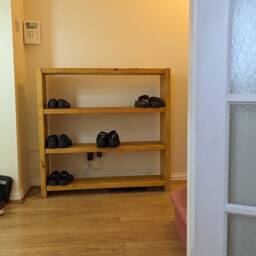 Industrial Shoe Rack With Entryway Bench - Tiered Wood Organizer Boot Storage Solution Rustic Hallway Shelves - thumbnail 2