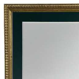 Crown Gold Photo Frame With Dark Green Mount, Wooden Bobbin Distressed - thumbnail 2