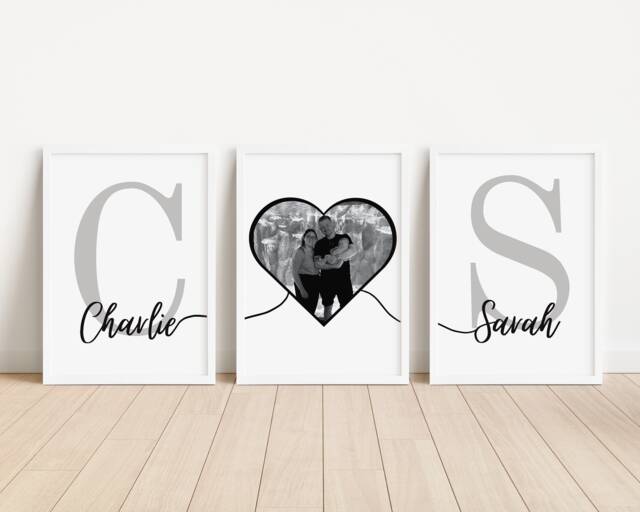 Personalised Family Photo Line Art Print Set, Custom Home Decor - image 1