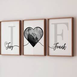 Personalised Family Photo Line Art Print Set, Custom Home Decor - thumbnail 2