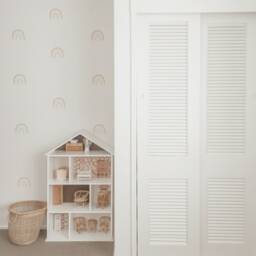 Brown Chalk Rainbows Fabric Wall Stickers - Removable & Reusable - thumbnail 3
