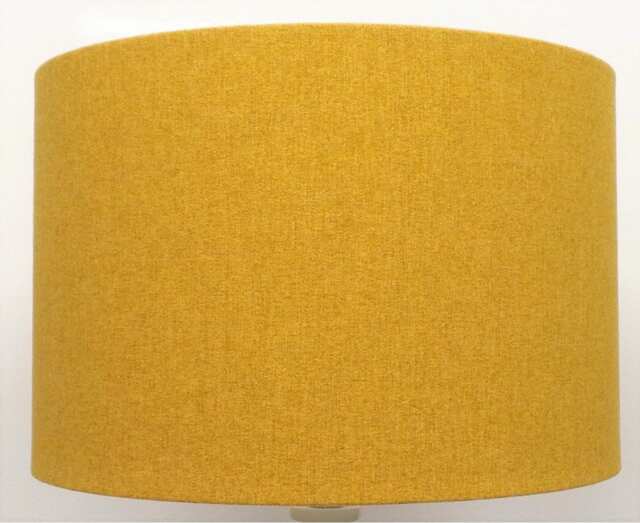 Mustard Yellow Lampshade UK Made Vintage Retro Lamp Shade Linen Yellow Drum Lampshade - image 1