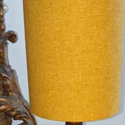 Mustard Yellow Lampshade UK Made Vintage Retro Lamp Shade Linen Yellow Drum Lampshade - thumbnail 2