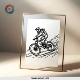 Minimal Girl Biking Prints - Set Of 3 Posters - Biker Wall Art Line Drawing Decor Gift Cycling Artwork Girls Cyclist Bedroom Gifts - thumbnail 3