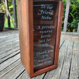 Personalized Wood Wine Box - Engraved Anniversary Gift - thumbnail 4