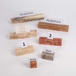 Travertine Card Holder, Marble Menu Jewelry Display, Name Tag Wedding Bar Sign, Stone Place Holders - thumbnail 1