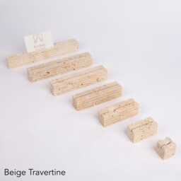 Travertine Card Holder, Marble Menu Jewelry Display, Name Tag Wedding Bar Sign, Stone Place Holders - thumbnail 3