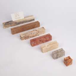 Travertine Card Holder, Marble Menu Jewelry Display, Name Tag Wedding Bar Sign, Stone Place Holders - thumbnail 2