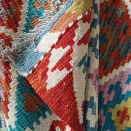 Tribal Runner Rug, Handmade Artisan Afghan Turkish, Scandinavian, Navajo, Bohemian Flatweave, Natural Wool Kilim Rug 302x81 cm - thumbnail 4