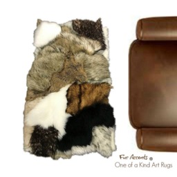 Patchwork Faux Fur Rug - Handmade Animal Friendly Throw - thumbnail 3