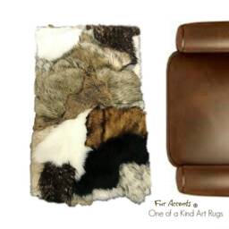 Patchwork Faux Fur Rug - Handmade Animal Friendly Throw - thumbnail 2