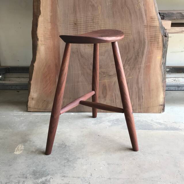 Walnut Saddle Stool - image 1