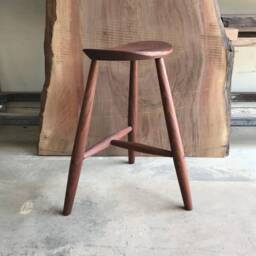 Walnut Saddle Stool - thumbnail 1