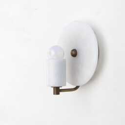 Brass Wall Sconce Light -Wall Light - With Alabaster Shade, Ul Listed, No.0211 - thumbnail 2