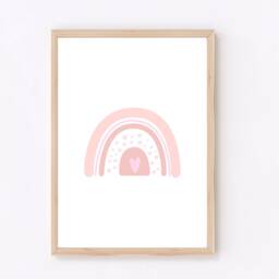 Set Of 2 Pale Pink Rainbow Prints, Girls Nursery Rainbows, Bedroom Wall Prints Baby Girl, Nursery, Gift For Girl Room - thumbnail 3