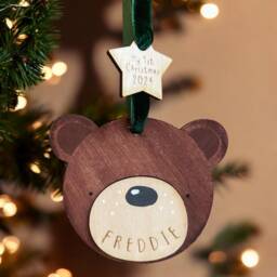 Hand-Painted Personalised Christmas Polar Bear Bauble - Unique Holiday Ornament & Keepsake Gift - thumbnail 3