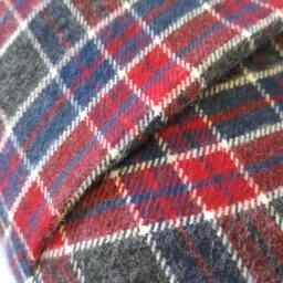 Red & Navy Plaid Pillow Cover, Wool Type Tartan Cushion in Burgundy Blue, Cabin Or Farmhouse - thumbnail 3