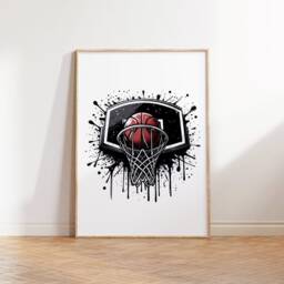 Basketball Print Set - Of 3 Posters - Teen Room Decor Art Boys Bedroom Watercolour Wall Artwork Poster Design - thumbnail 3
