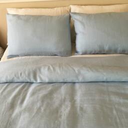 Blue Linen Duvet Cover, Blue Cover King, Queen, Bedding - thumbnail 3