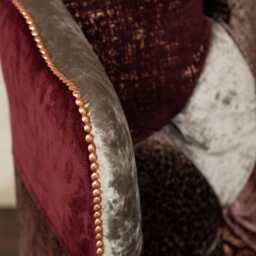 British Handmade Mulberry Patchwork Fabric Chesterfield Wing Chair - thumbnail 3