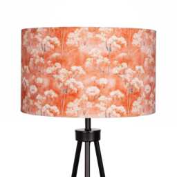 Terracotta Cow Parsley Delicate Print Velvet Lampshade 25cm 30cm 35cm 40cm 45cm - Drum Lamp Shade Handmade Home Decor Ceiling Floral - thumbnail 1