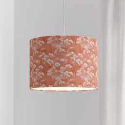 Terracotta Cow Parsley Delicate Print Velvet Lampshade 25cm 30cm 35cm 40cm 45cm - Drum Lamp Shade Handmade Home Decor Ceiling Floral - thumbnail 4
