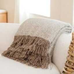 Nordic Tassel Throw Blanket - Soft Woven Neutral Fringe Sofa Blanket, Scandi Beige Couch Throw, Cozy Boho Home Gift - thumbnail 3