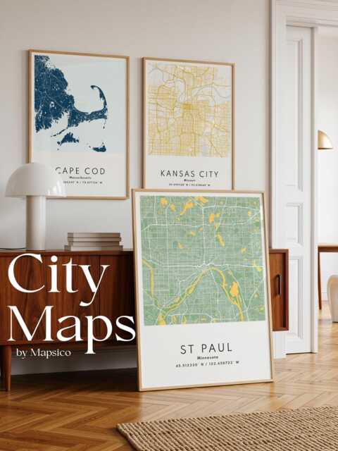 Custom Map Prints, Personalized Wall Art, Any Location Decor, Minimalist City Poster Set, Unique Gift For Home, 3 2 Offer - image 1