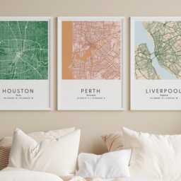 Custom Map Prints, Personalized Wall Art, Any Location Decor, Minimalist City Poster Set, Unique Gift For Home, 3 2 Offer - thumbnail 2