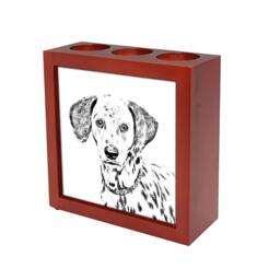 Dalmatian - Wooden Stand For Candles/Pens With The Image Of A Dog New Collection - thumbnail 1