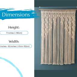 Macrame Boho Curtain, Jungle Nursery Decor, Bedroom Valance, First Home Gift, Woven Wall Art, Backdrop, Mid Century Modern C01 - thumbnail 3