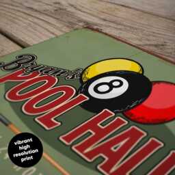 Personalised Billiards Room Sign - Custom Metal Pool Hall Decor Games & Snooker Wall Art in A5, A4, A3 - thumbnail 3