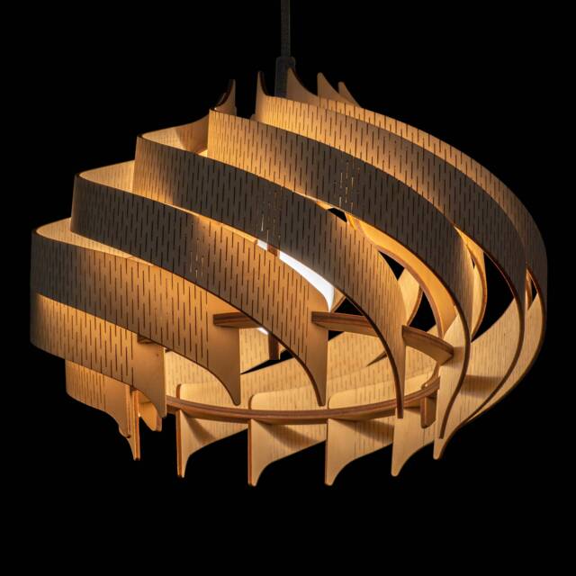 Handmade Wooden Pendant Light - Scandinavian Ceiling Lamp - image 1