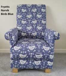 Fryetts Narvik Nordic Scandi Fabric Adult Chair Birds Ochre Mustard Armchair Accent Nursery Nursing Sea Foam Duck Egg Grey Blue Orange Green